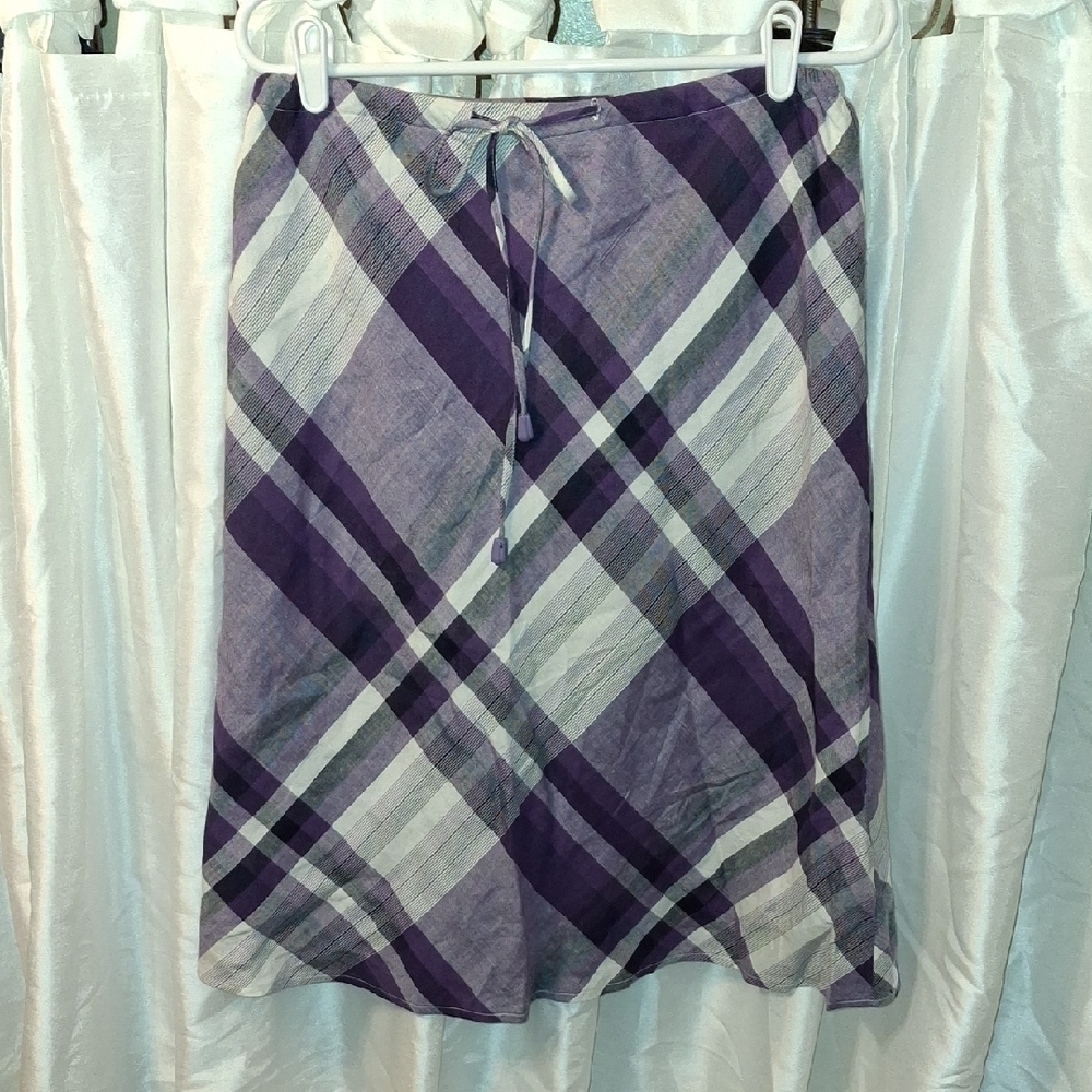 Purple Plaid A-Line Skirt